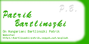 patrik bartlinszki business card